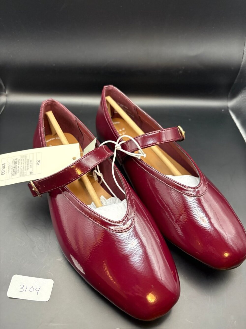 A New Day Red Patent mary jane flats size 8.5 NWT